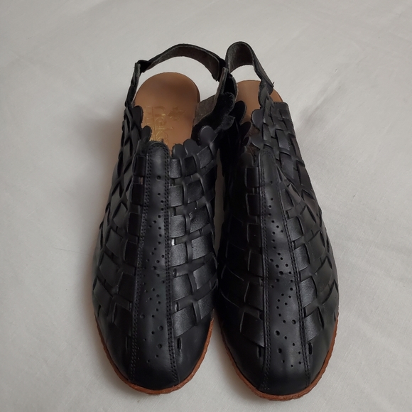 Rieker Sina Black Woven Leather Sandals Women's Size 42-10 Classic Boho Chic - Picture 7 of 15
